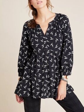 Anthropologie Maeve Winona Babydoll Tunic Top Size Medium